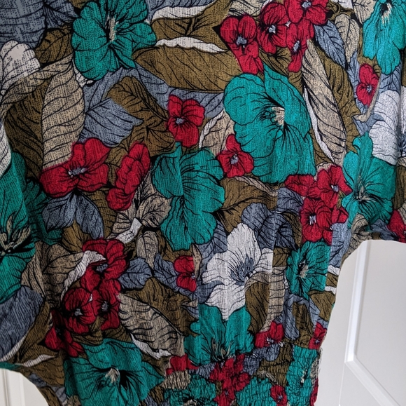 authentic vintage 80s Gianni Versace Floral Dress - Picture 6 of 11